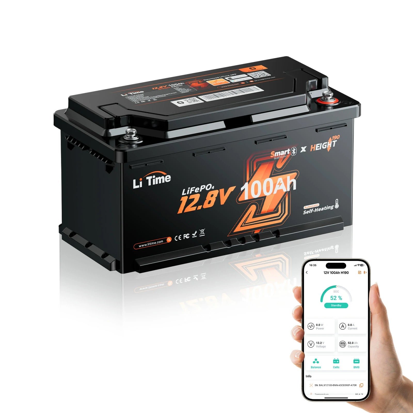 LiFePO4 12V 100Ah H190 Batterie – 200A Dauerstrom für Wohnmobil-Mover
