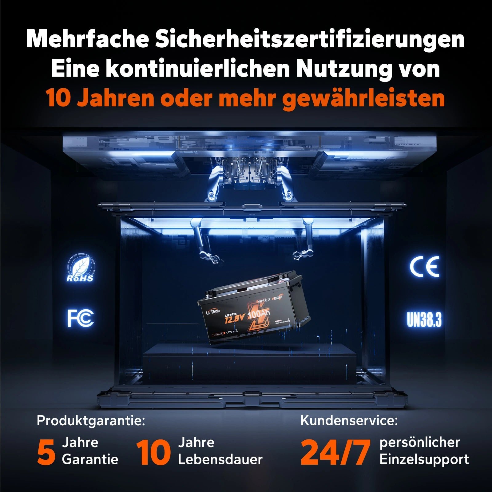 LiFePO4 12V 100Ah H190 Batterie – 200A Dauerstrom für Wohnmobil-Mover