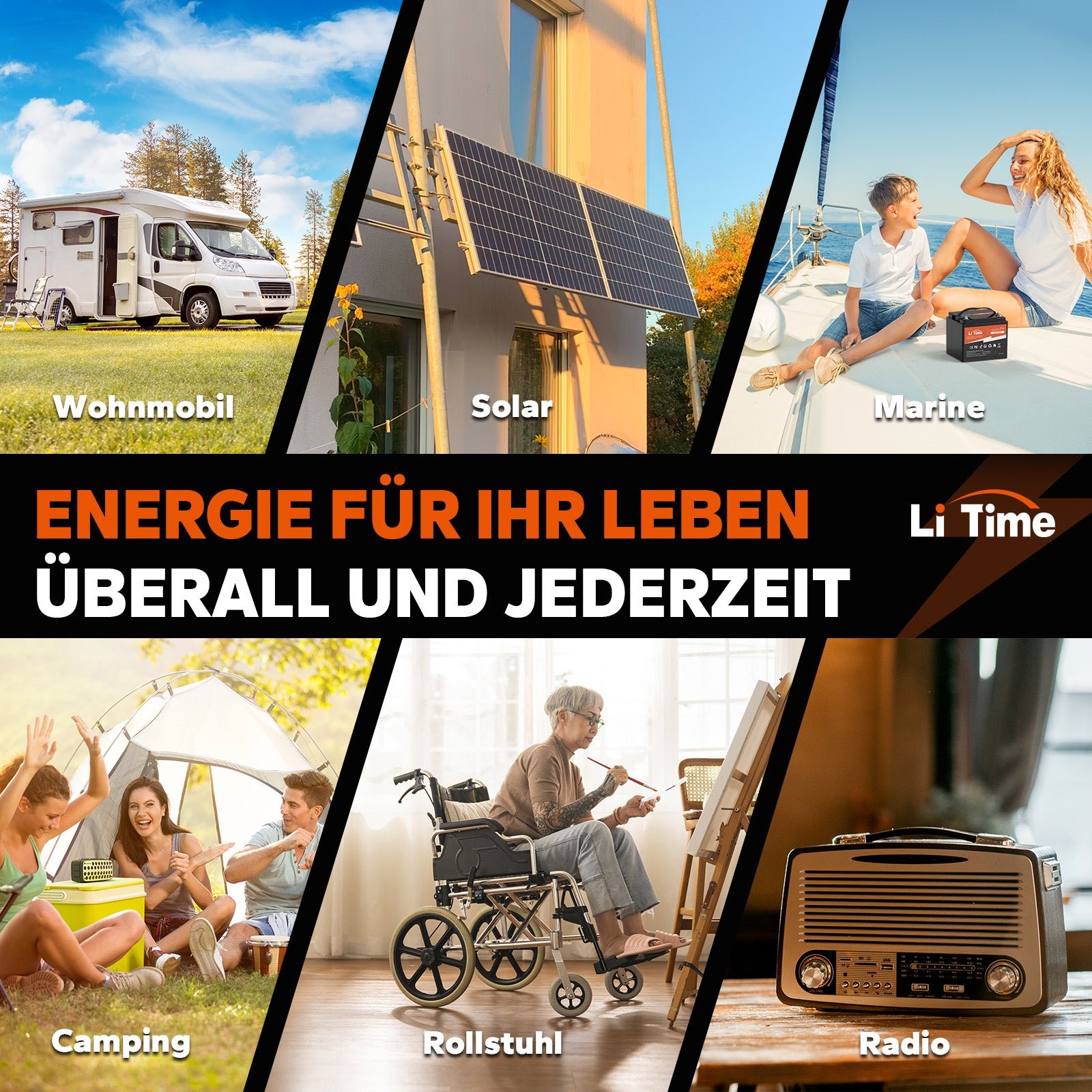 LiTime 12V 50Ah Deep Cycle Lithium Batterie für Marine, Wohnmobile