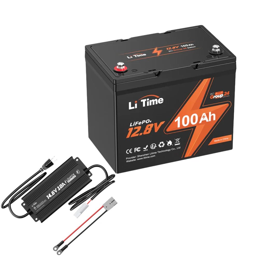 Kompakte LiTime 12V 100Ah Group24 LiFePO4-Batterie – Perfekt für