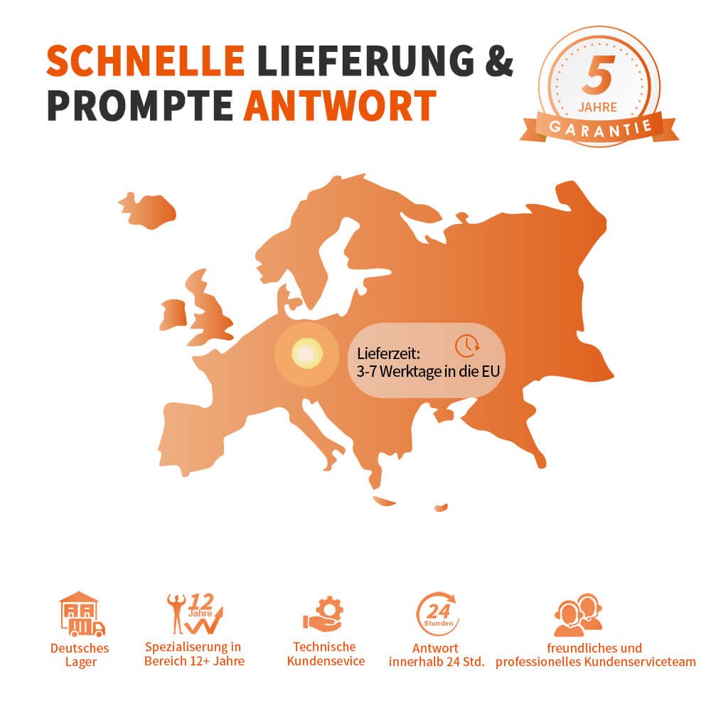 Ampere Time 24V 200Ah 5.12kWh Tiefzyklus LiFePO4 Batterie mit längerer