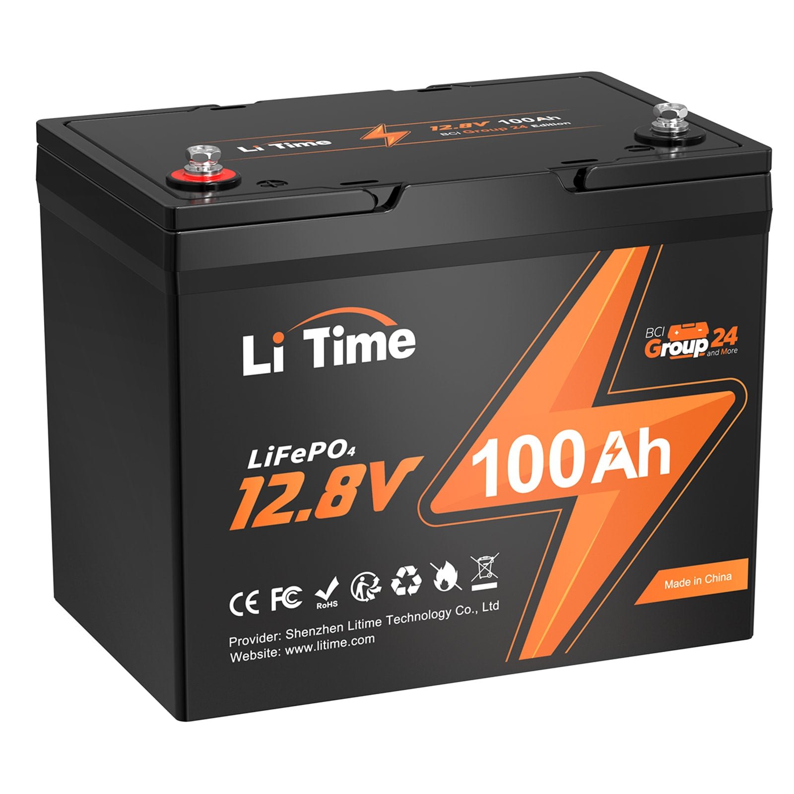 Kompakte LiTime 12V 100Ah Group24 LiFePO4-Batterie – Perfekt für