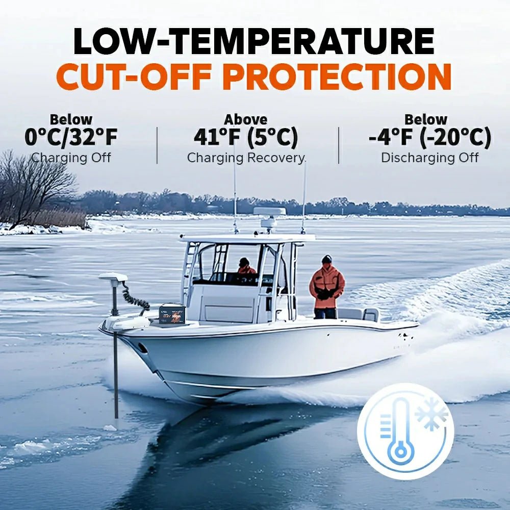 LiTime 12V 100Ah Smart LiFePO4 Marine-Batterie für elektrischen