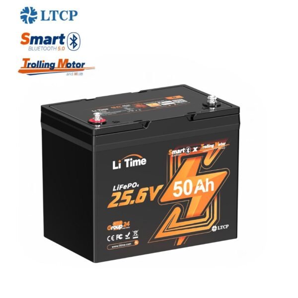 LiTime 24V 50Ah Bluetooth Deep Cycle Lithium Batterie für 100lb