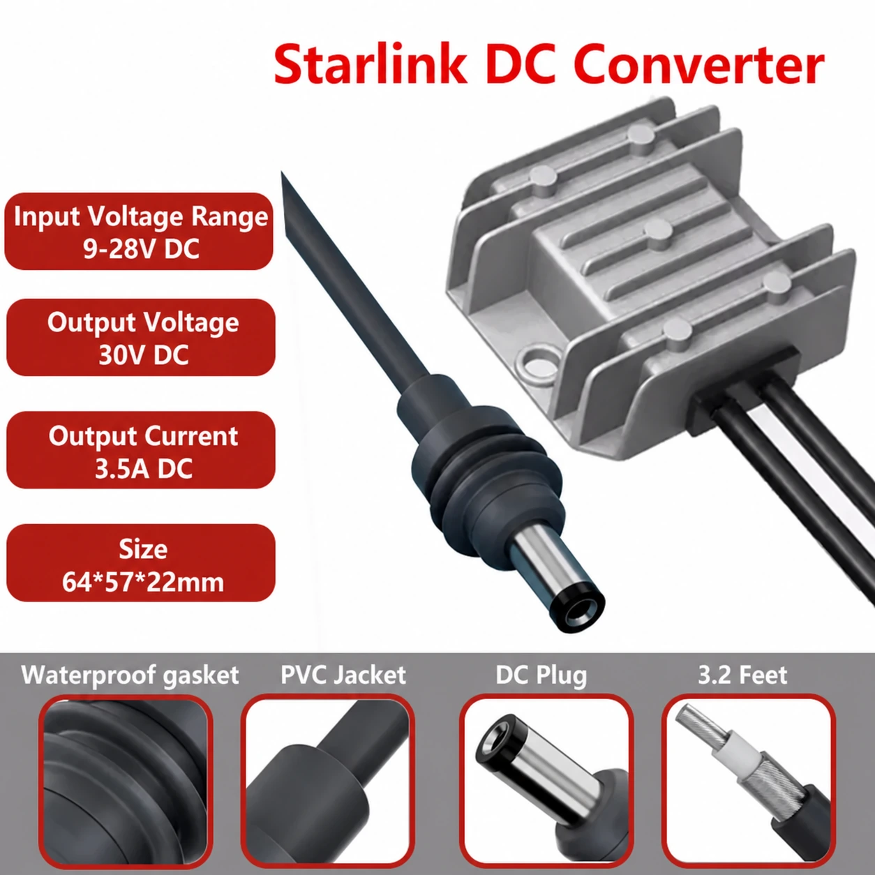 Nouveau produit Starlink DC vers DC Convertisseur 9-28V 12V 24V vers 30V 3.5A 57V 4.5A Transformateur de puissance Module élévateur haute puissance pour bus de voiture – Image 3