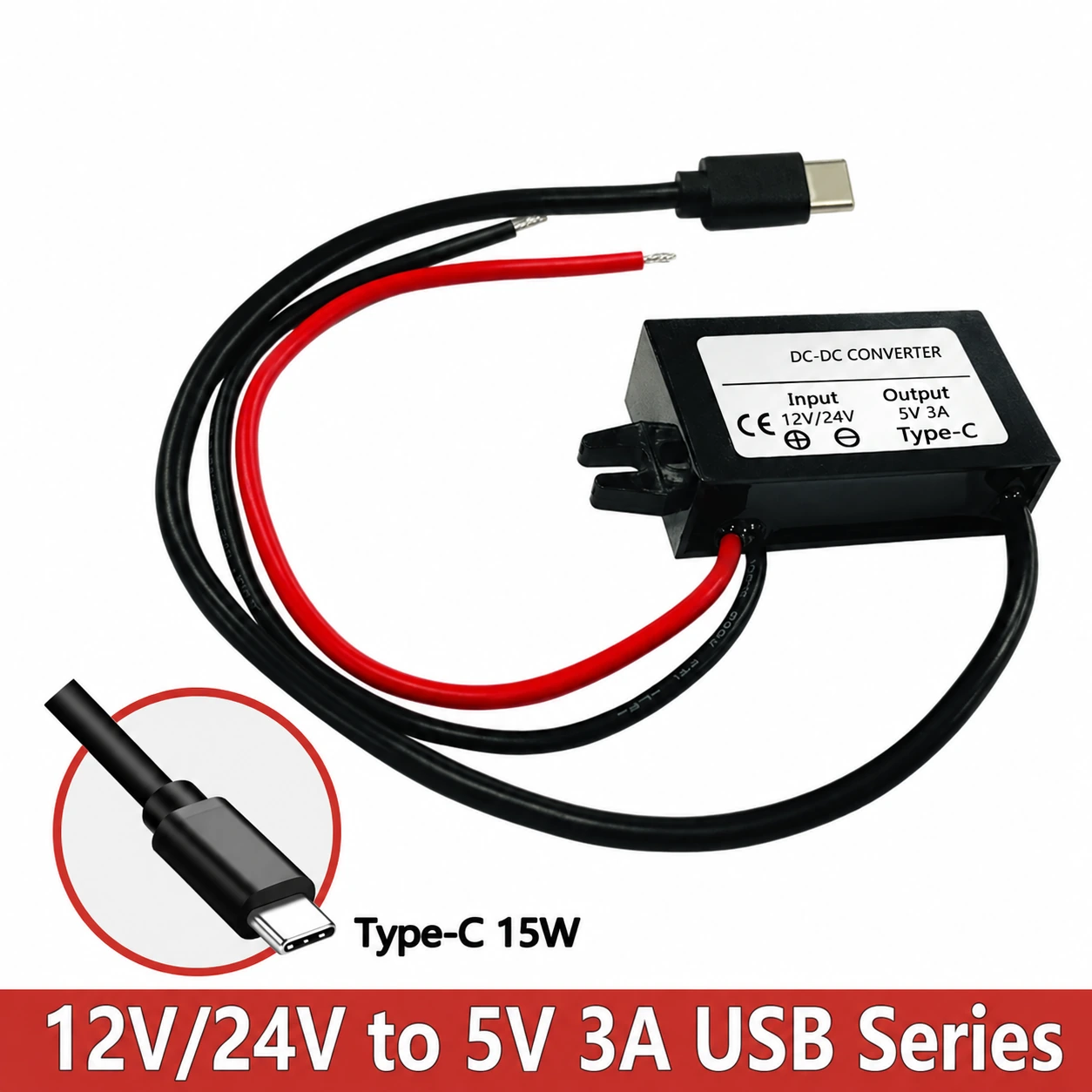 12V 24V para 3A 15W Conversor Step Down Adaptador de alimentação 8-32V Módulo Buck Mini USB / Micro USB / conector duplo USB / Type-C