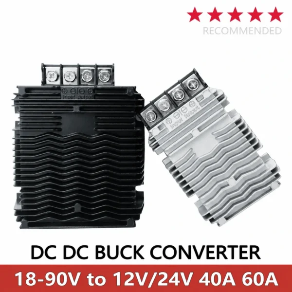 DC 18-90V Passa a 12V 24V 40A 60A 960W Regolatore di tensione automatico Convertitore di potenza Buck Modulo impermeabile Trabsformer per auto