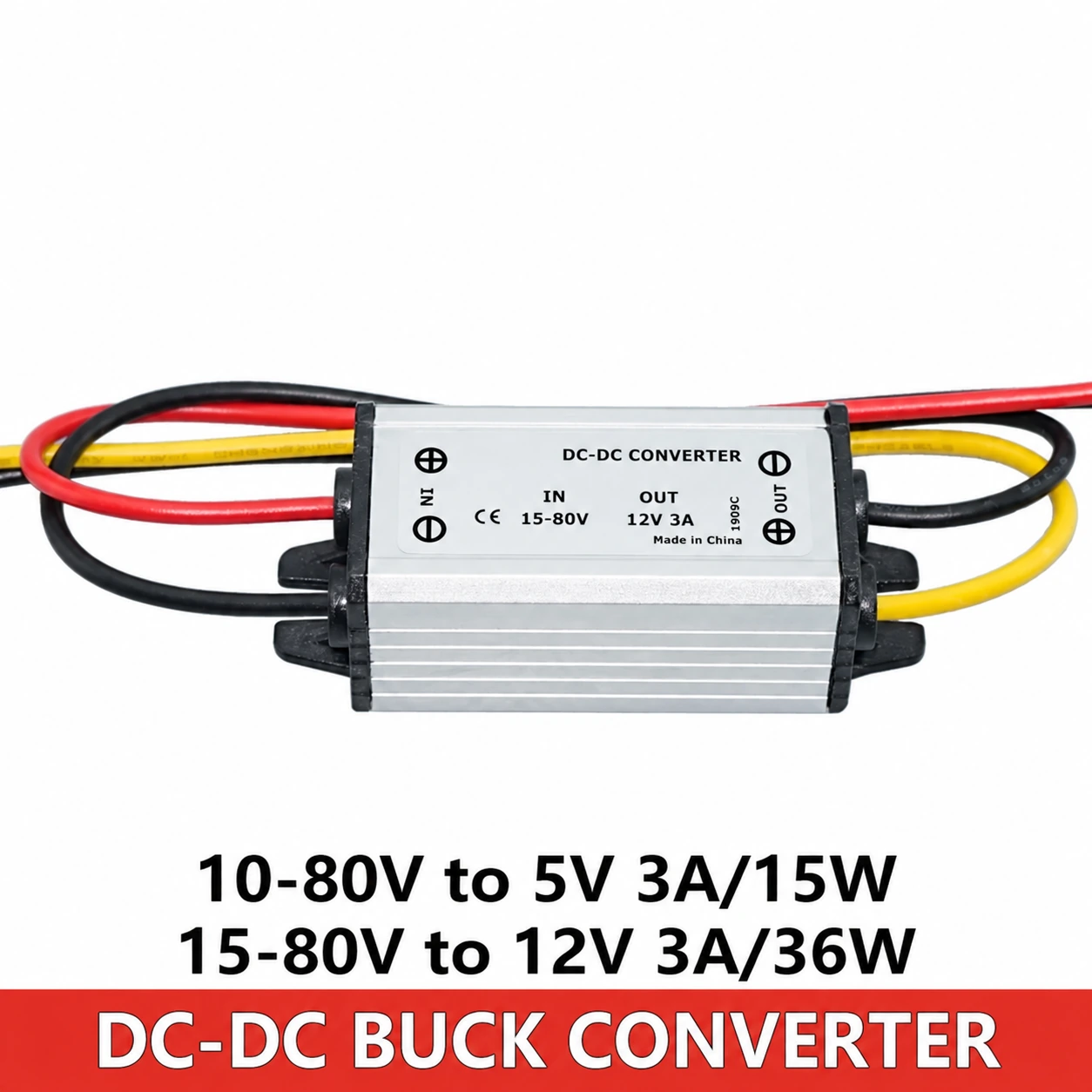 12V 24V 36V 48V 60V 72V para 5V 12V 3A Potência do carro DC Conversor Buck Step Down Tensão Fonte de alimentação Transformador à prova d'água