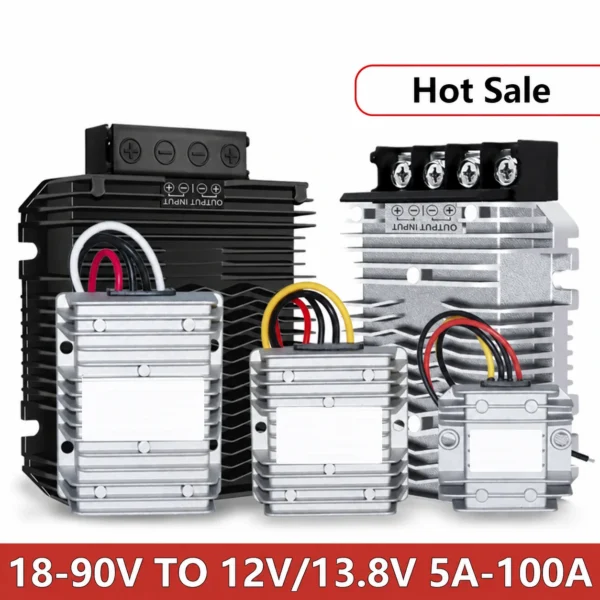 24V 36V 48V 60V 72V à 12V/13.8V 5A 10A 20A 30A 40A 50A 60A 100A DC-DC convertisseur abaisseur réducteur de tension pour voiture