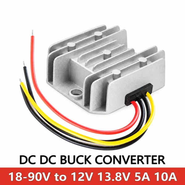 Convertisseur de puissance 18V-90V à 12V 13.8V DC 24V 36V 48V 60V 72V 84V à 12V Module de réduction de tension 13.8V pour scooters et vélos