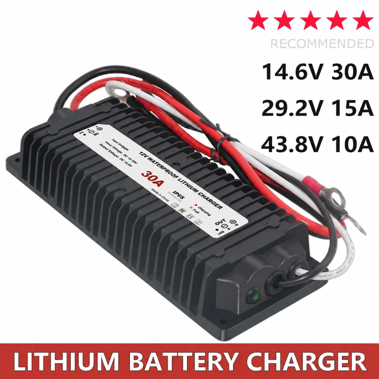Waterproof DC 10-36V 12V 24V to DC 14.6V 29.2V 43.8V Lifepo4 Lithium Battery Charger Booster for RVs Boat Dual Battery System