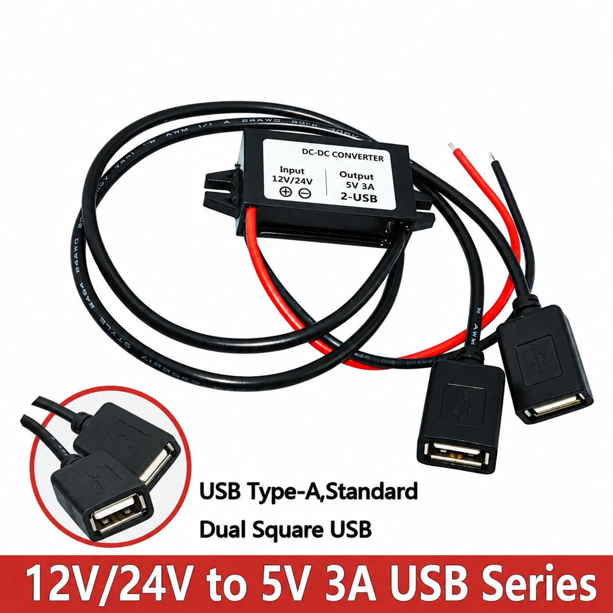 12V 24V para 3A 15W Conversor Step Down Adaptador de alimentação 8-32V Módulo Buck Mini USB / Micro USB / conector duplo USB / Type-C - Image 2