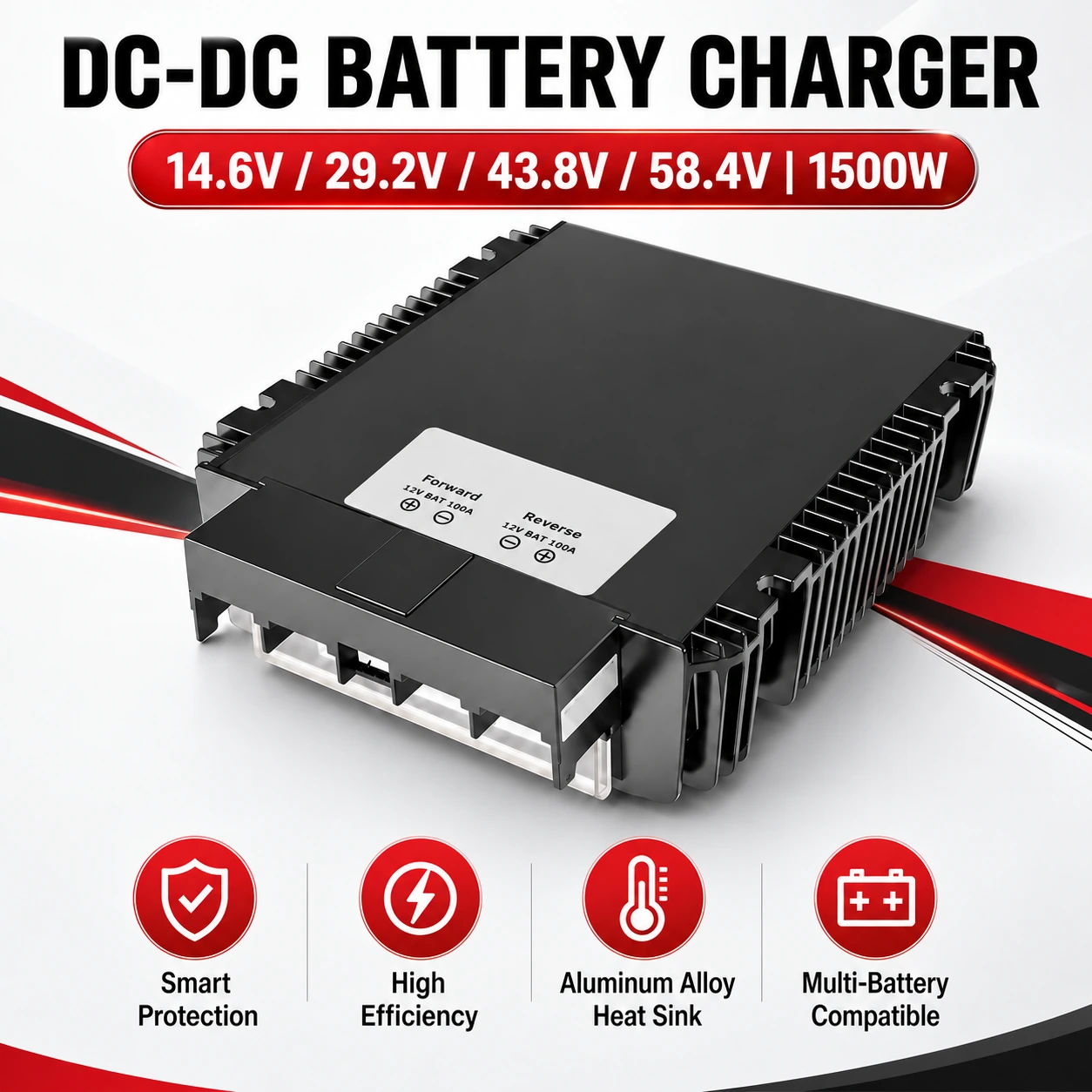 1500W High Power Bidirectional Battery Charger 10-60V to 12V 16V 24V 36V 48V CC CV Energy Saving Battery Charger for Camper Van - Image 2