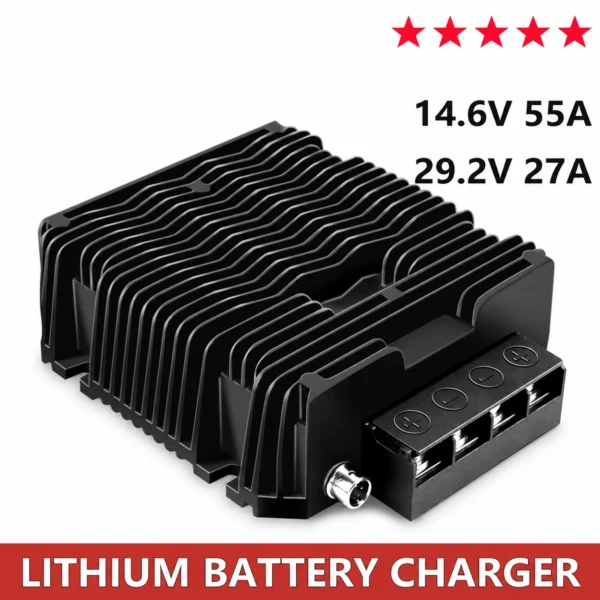 800W DC 10-44V bis 14.6V 18.2V 29.2V Lifepo4 Lithium-wasserdichte Batterieladegeräte mit RS485 konfigurierbaren Parametern für die Schifffahrt