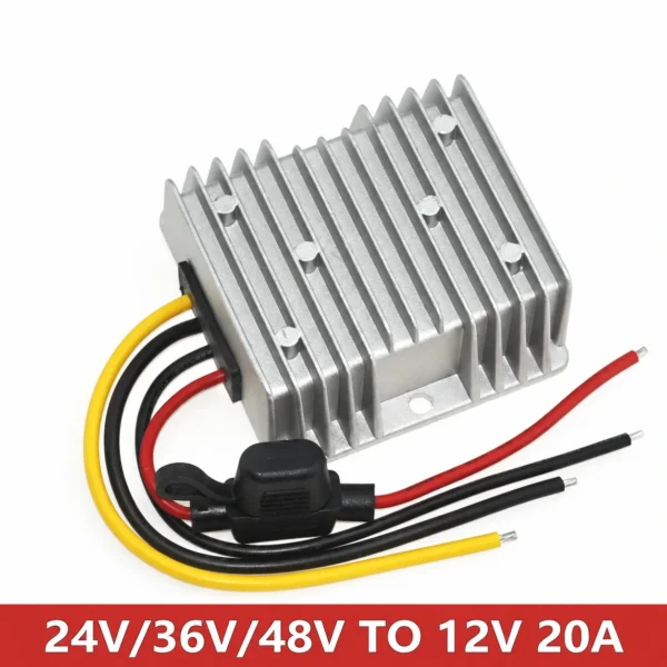 Waterproof 20A 240W 12v Golf Cart 48V 36V 24V to 12V DC-DC Converter Voltage Regulator Reducer Transformer with Fuse Holder