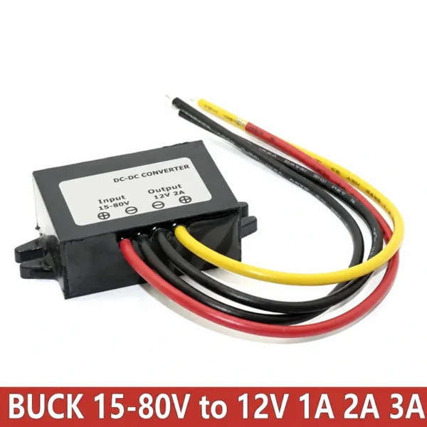 Mini Converter 15-80V 24V 36V 48V 60V 72V 80V to 12V Wide Input Voltage DC-DC Converter for Industrial Equipment/RVs