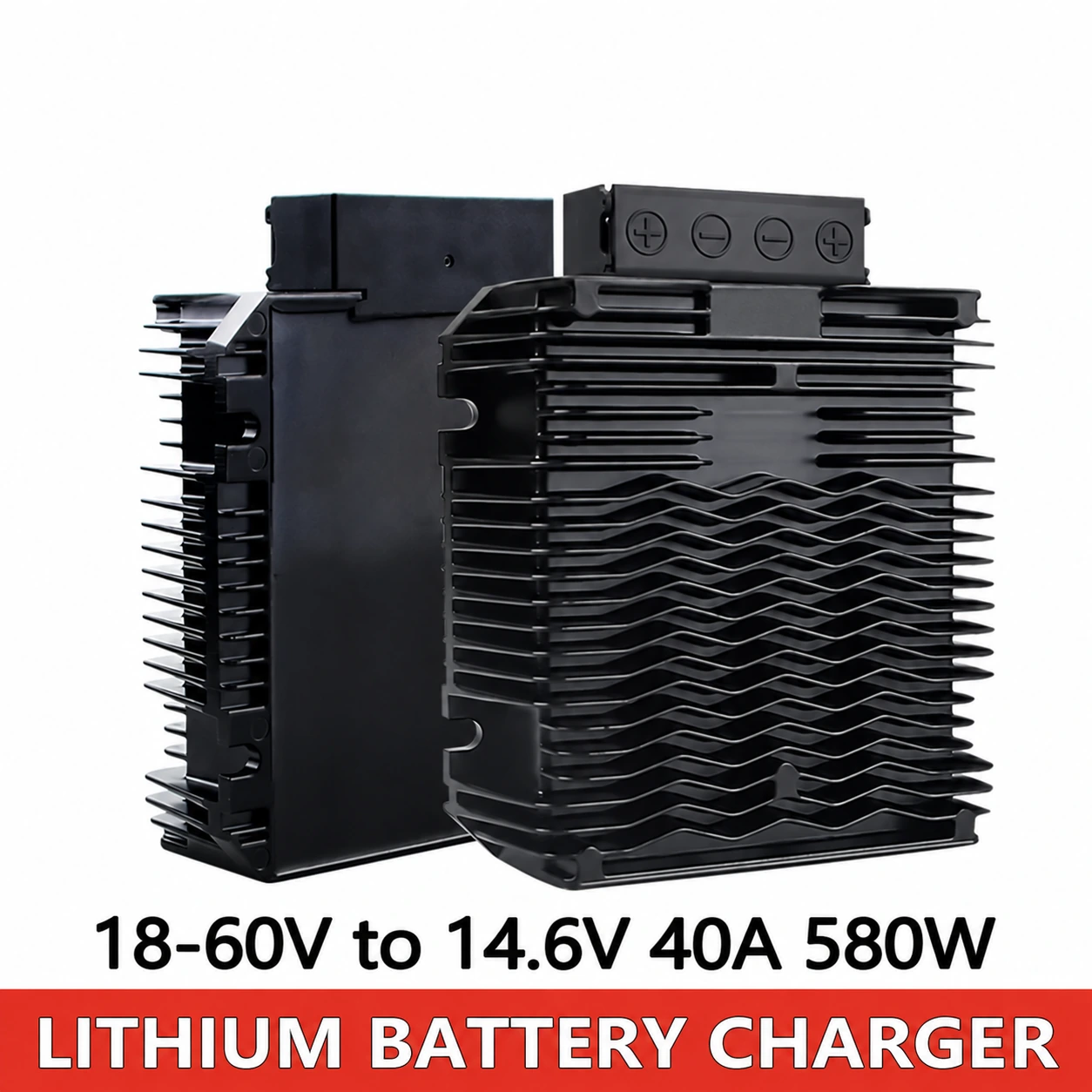 DC 14.6V 40A Lifepo4-Lithium-Batterieladegerät 18V-60V 580W Einstellbares Ladegerät für Wohnmobil-Gabelstapler-Autowäscher-Säure-Blei-Ladung