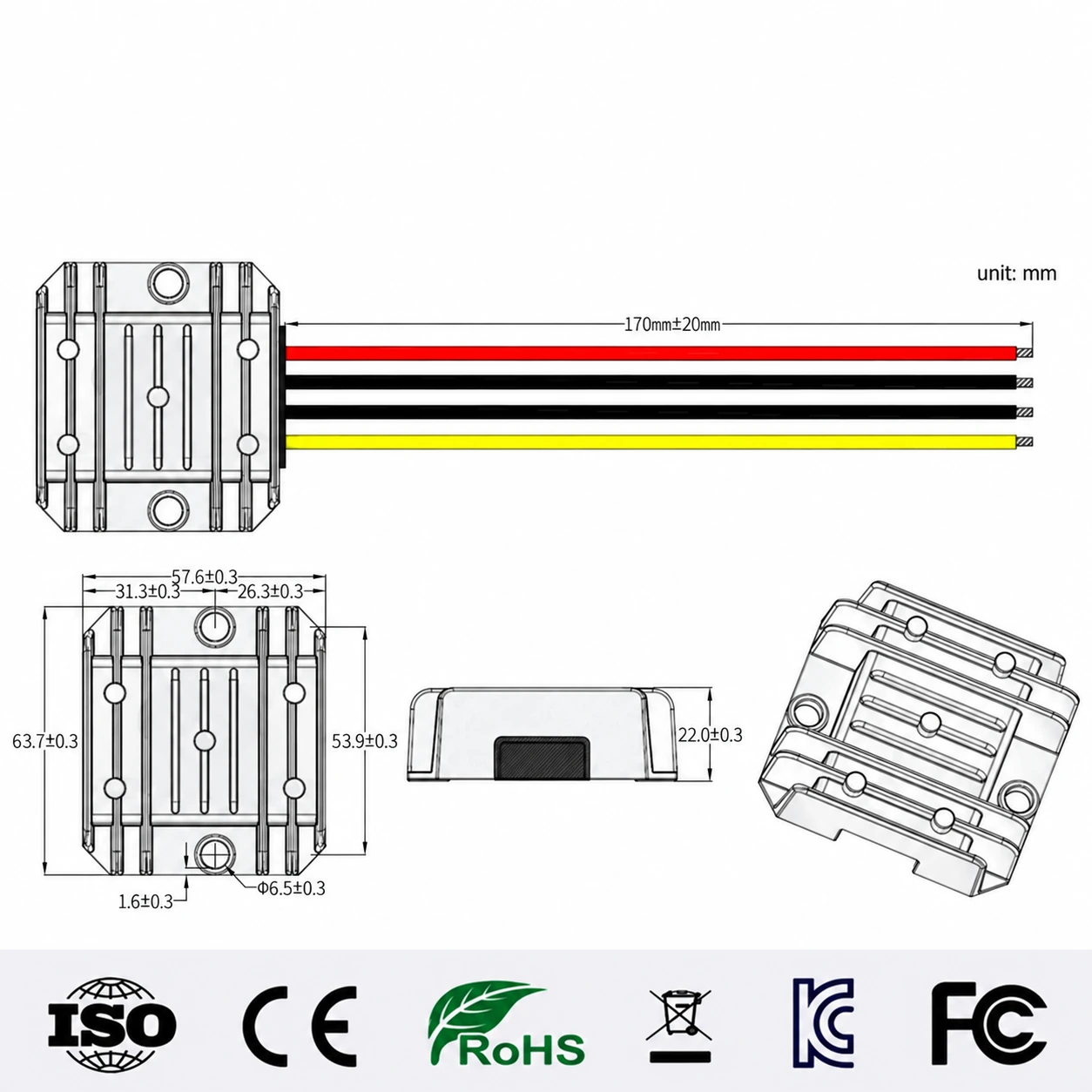 24V 36V 48V 60V zu 12V 5A 10A 20A Abwärtswandler DC 72V-12V Spannungsregler Buck Car Golf Carts Netzteil – Bild 2